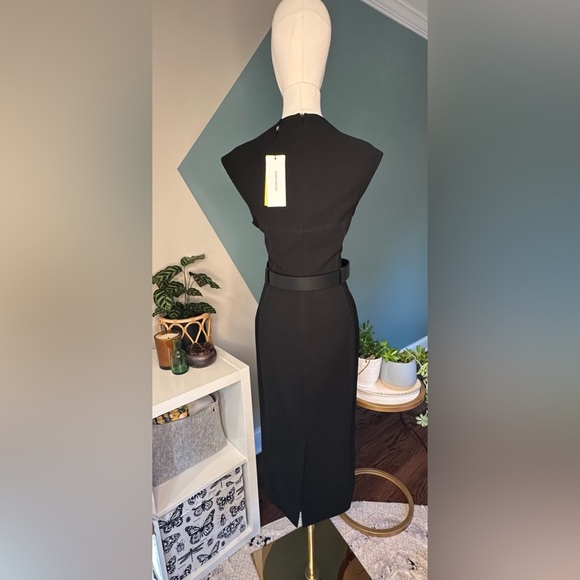 NEW Karen Millen Black Sweetheart Neckline Midi length Dress New with Tags Sz 12 - Picture 13 of 15